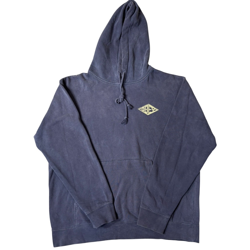 Obey Diamond‎ Pullover Hoodie Mens M Blue Graphic Print Streetwear Distressed